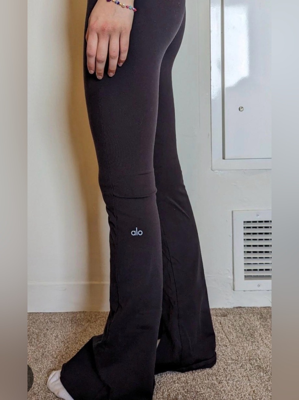 ALO Yoga Black Flare High-Rise Leggings